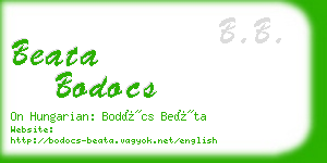 beata bodocs business card